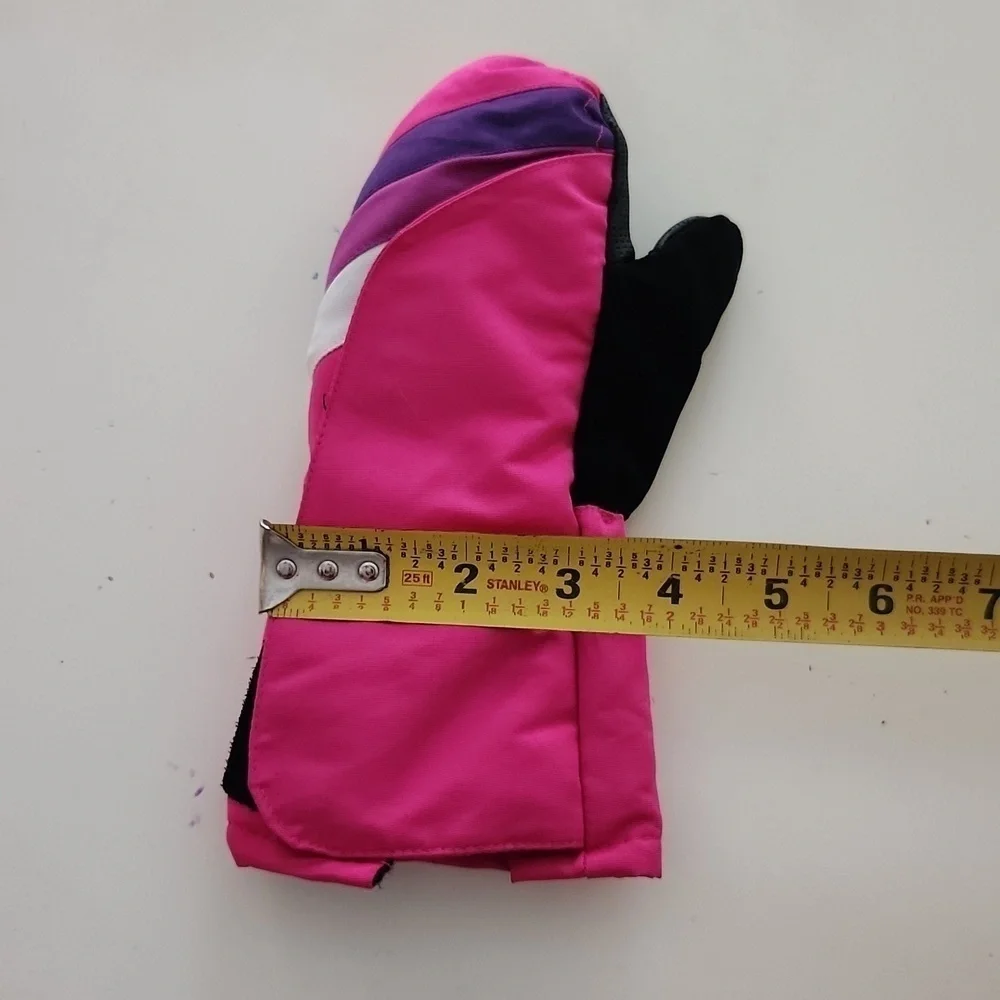 Kids 3M Thinsulate winter mittens gloves pink and black size 2-5
